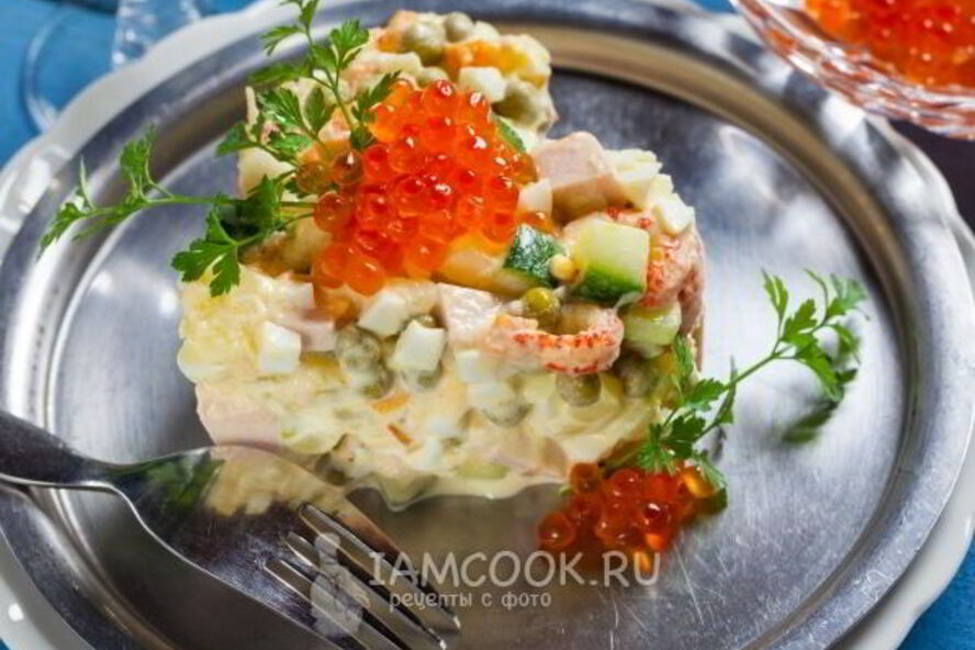 Рецепт оливье с раковыми шейками
