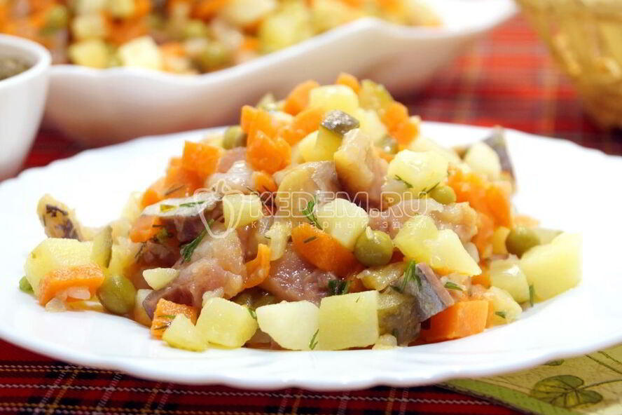 Рецепт постный оливье