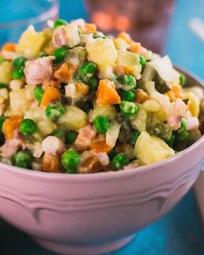 Постный салат оливье