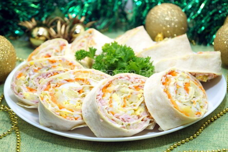 Рецепт закуска оливье-рулет