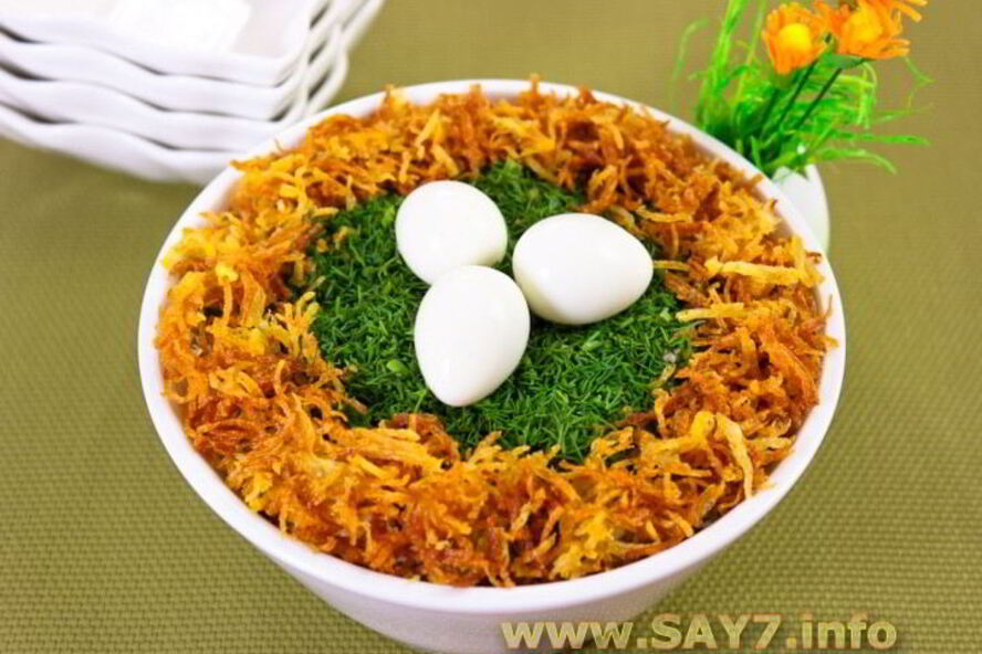 Рецепт салат гнездо глухаря