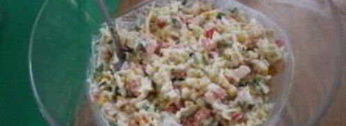 салат из крабовых палочек с кукурузой. Шаг 4