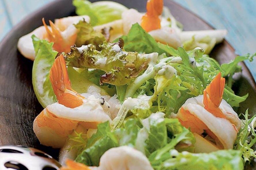 Рецепт салат из креветок с дыней и авокадо