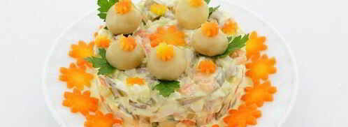 салат лесная поляна с грибами. Шаг 9