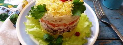 салат мимоза со шпротами. Шаг 15