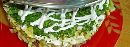 салат мужской каприз с огурцом. Шаг 17