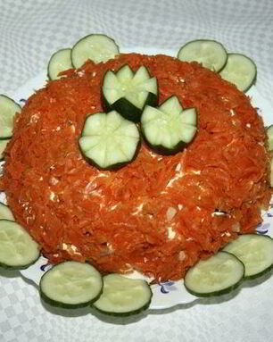 Салат Лисичка под шубой с селедкой