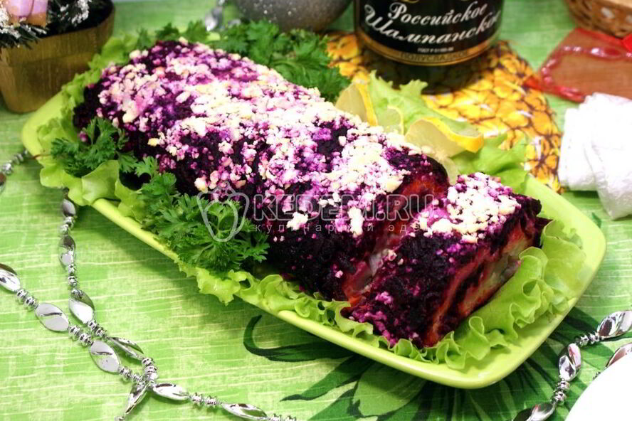 Рецепт салат-рулет селедка под шубой