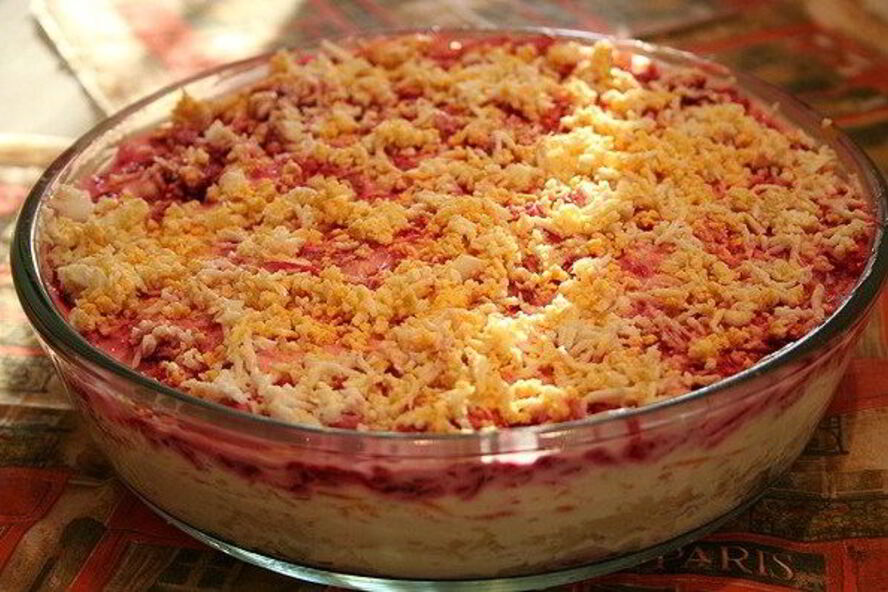 Рецепт сельдь под шубой с яблоком