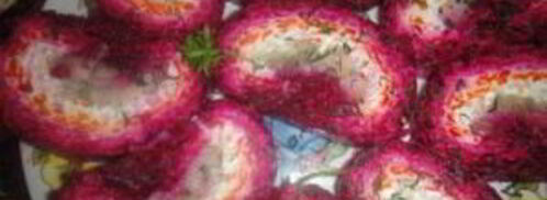 сельдь под шубой в виде рулета. Шаг 4