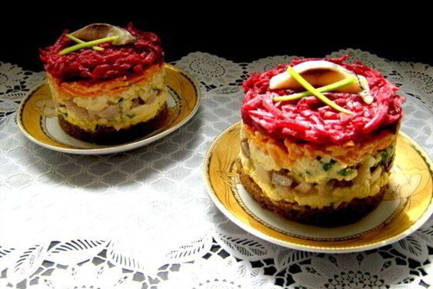 Рецепт селедка под шубой на бородинском хлебе