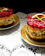 Селедка под шубой на бородинском хлебе