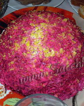 Селедка под шубой с яйцом