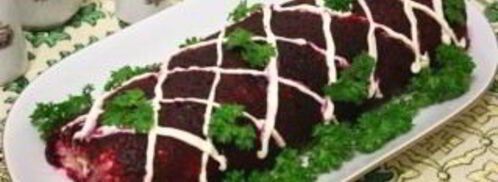 селедка под шубой в виде рулета. Шаг 4