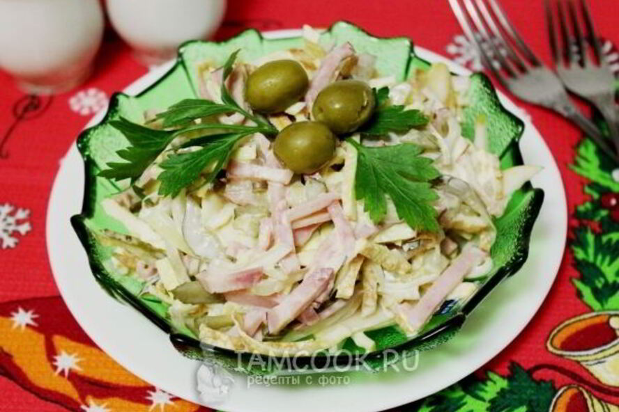 Рецепт салата с корейкого и яйцами