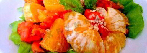 салат с креветками и апельсинами. Шаг 10