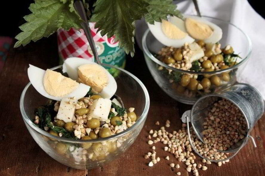 Рецепт весенний салат с горошком