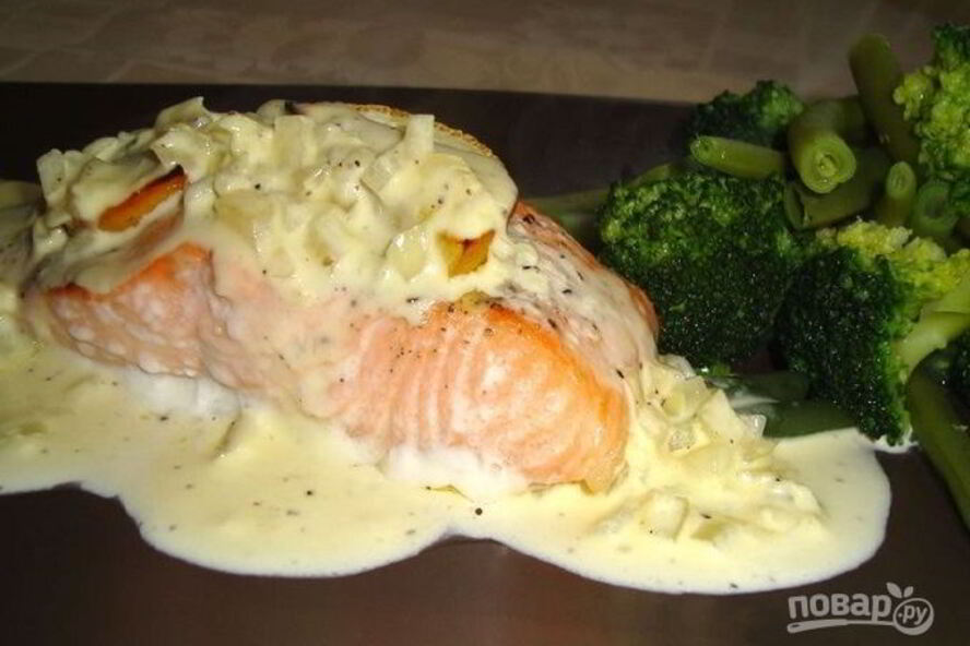 Рецепт сливочного соуса дли лососи