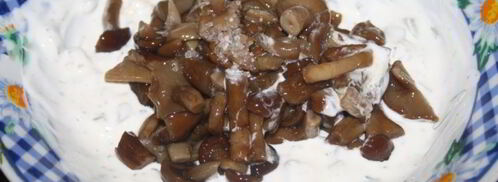 сметанно-грибной соус к отварному картофелю. Шаг 4