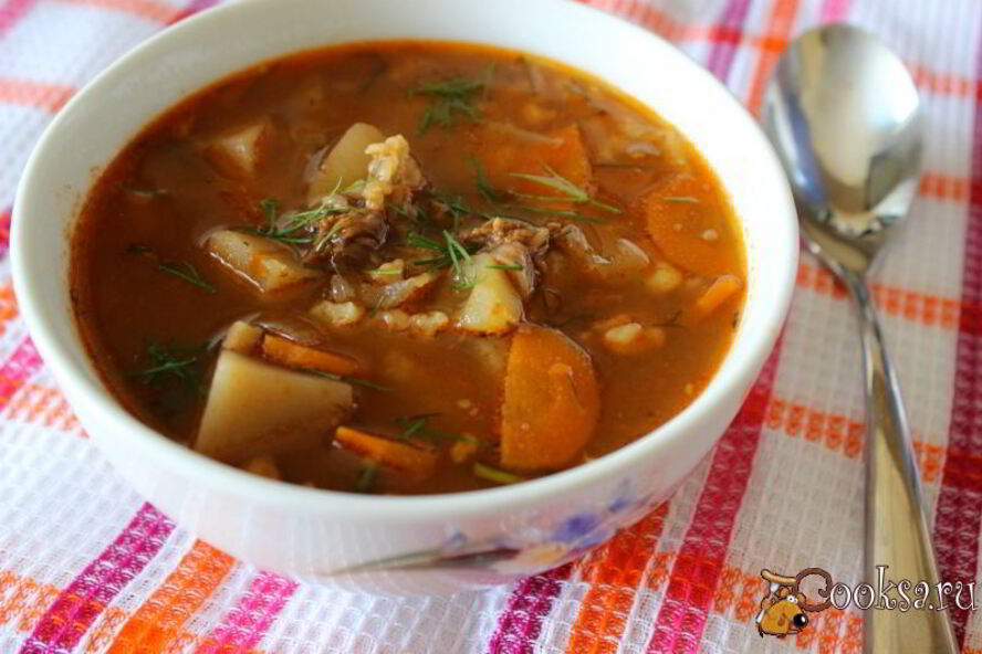 Рецепт ароматный мясной суп с рисом