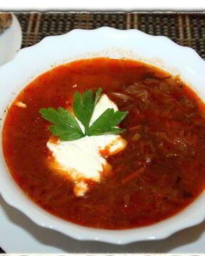 Борщ из говядины и свинины