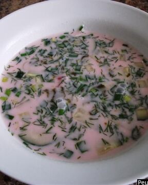 Борщ холодник из свеклы на кефире