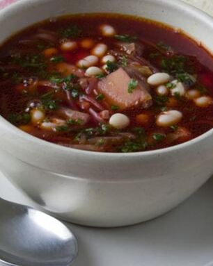 Борщ постный с грибами