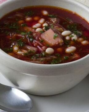 Борщ постный с грибами