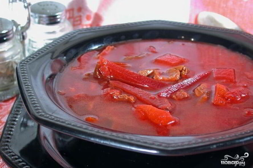 Рецепт борщ с белыми грибами