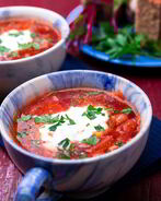 Борщ с курицей и капустой