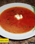 Говяжий борщ со свеклой и свежей капустой