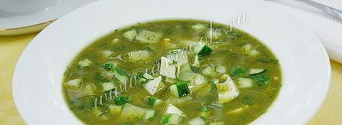 холодный зеленый борщ с огурцами. Шаг 9