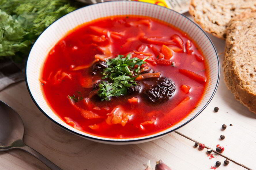 Рецепт постный борщ с черносливом