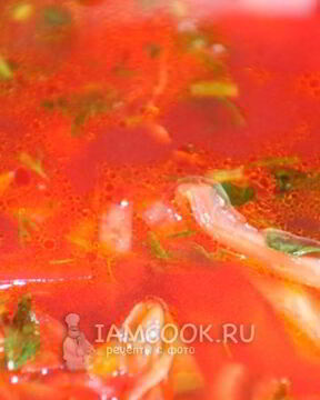 Постный борщ с фасолью