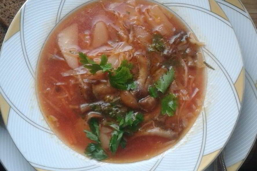 Рецепт постный борщ с опятами