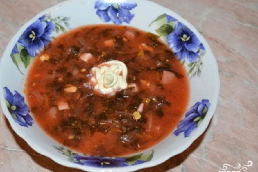 Рецепт постный борщ со щавелем