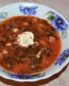 Постный борщ со щавелем