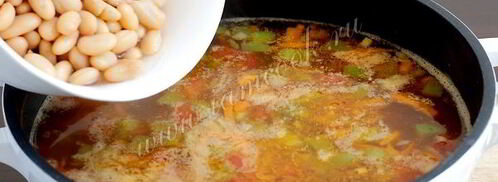 фасолевый суп с мясом. Шаг 11