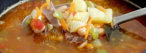 фасолевый суп с мясом. Шаг 12