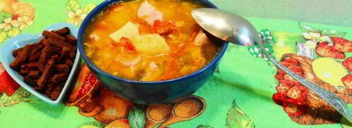 гороховый суп с копченой курицей. Шаг 11