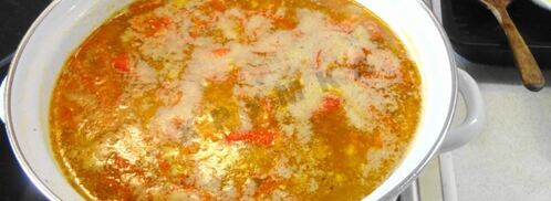 гороховый суп с копченой курицей. Шаг 10