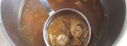 грибной суп с фрикадельками и киноа. Шаг 10