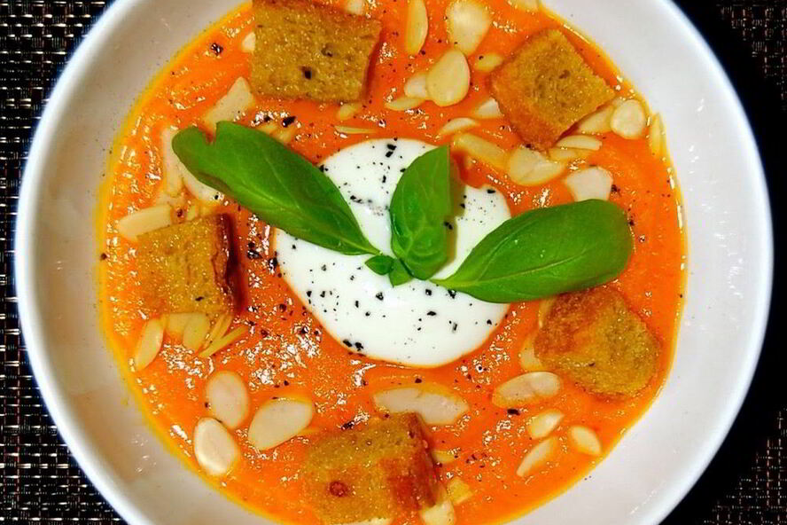 Рецепт хрустящий суп из тыквы с сухариками