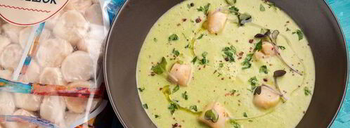 крем-суп из брокколи с морскими гребешками. Шаг 8