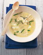 Куриный суп с луком пореем