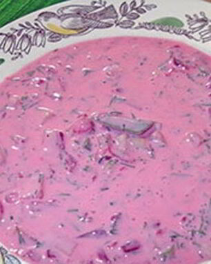 Литовский кефирный суп со свеклой