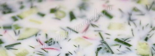 окрошка на кефире без колбасы. Шаг 10