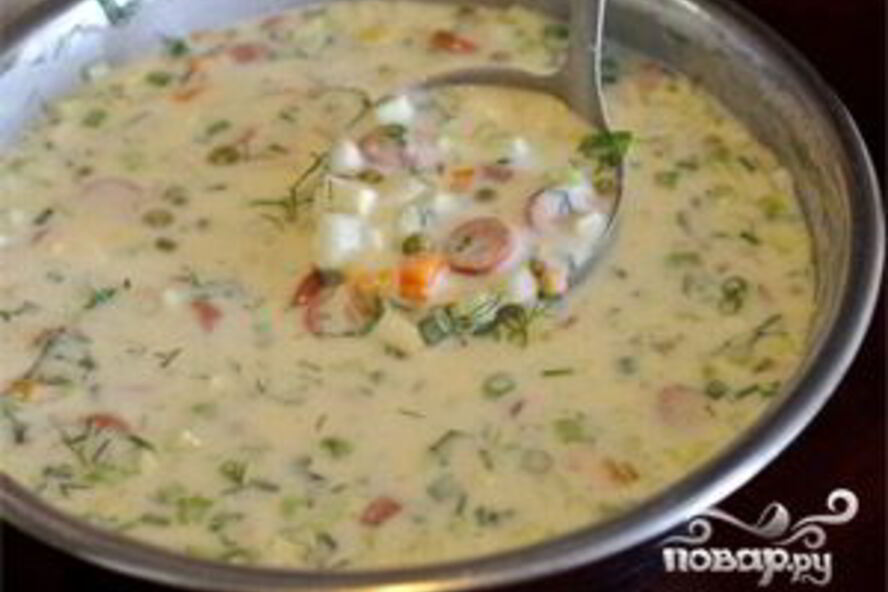 Рецепт окрошка на кефире и минералке