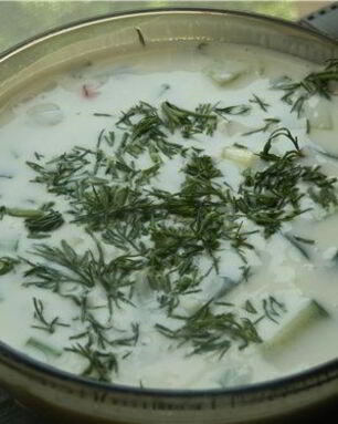 Окрошка на молоке