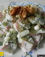 Салат Окрошка с грецкими орехами